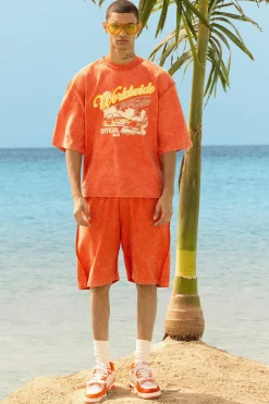 boohooMAN Loose Fit Reverse Loopback Printed Shorts | UK| Shorts