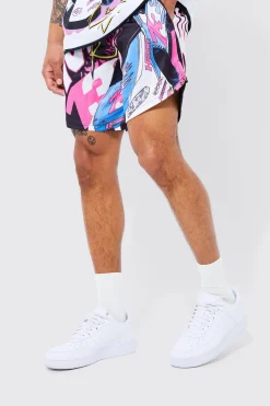 boohooMAN Loose Fit Short Length Graphic Short | UK| Shorts