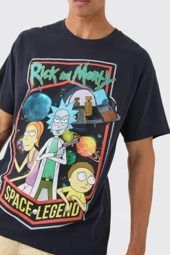 Loose Rick And Morty Cartoon License T-shirt | UK^boohooMAN Hot
