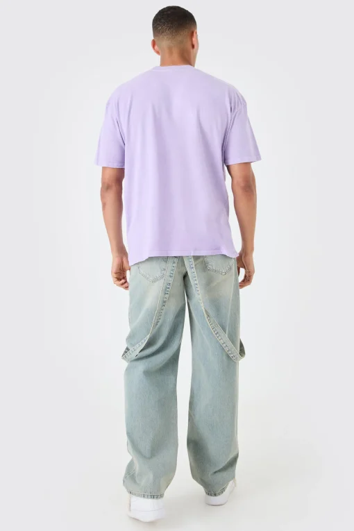 Loose Washed Ribcage Print T-shirt | UK^boohooMAN Clearance