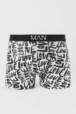 boohooMAN Love Printed Boxers In Gift Box | UK| Underwear & Socks|Underwear & Socks