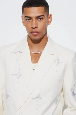 boohooMAN Luxe Rhinestone Embellished Relaxed Fit Blazer | UK| Suits & Tailoring