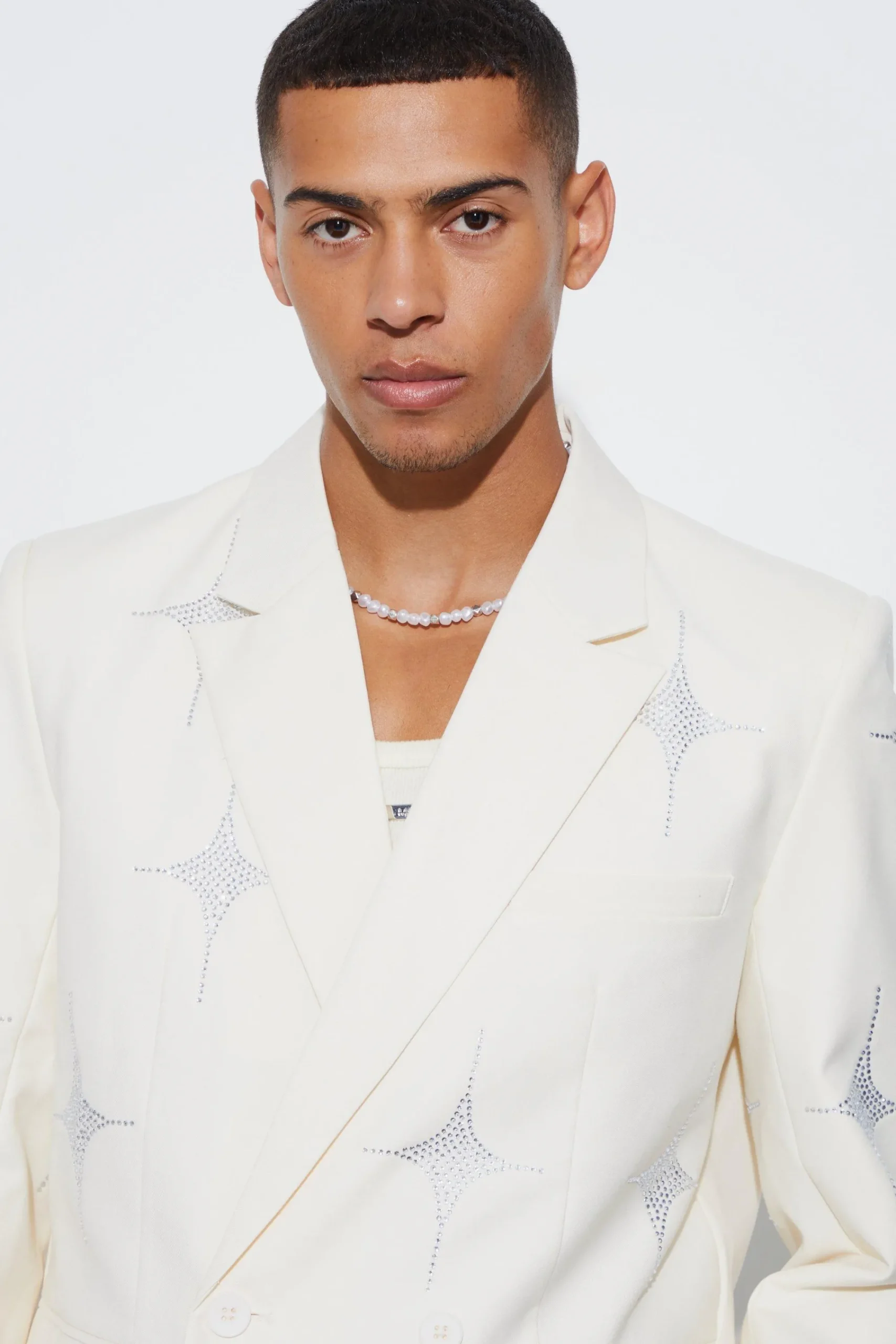 boohooMAN Luxe Rhinestone Embellished Relaxed Fit Blazer | UK| Suits & Tailoring