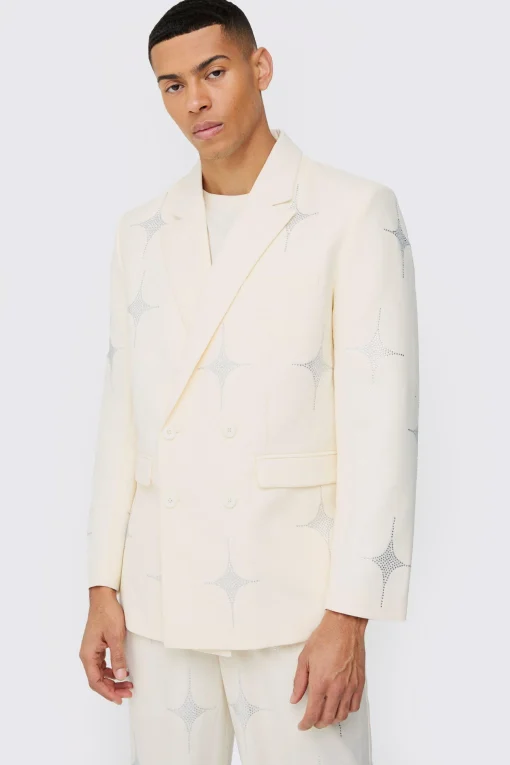 boohooMAN Luxe Rhinestone Embellished Relaxed Fit Suit | UK| Suits & Tailoring
