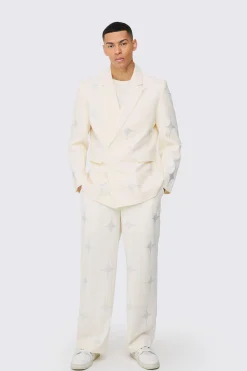 boohooMAN Luxe Rhinestone Embellished Relaxed Fit Suit | UK| Suits & Tailoring