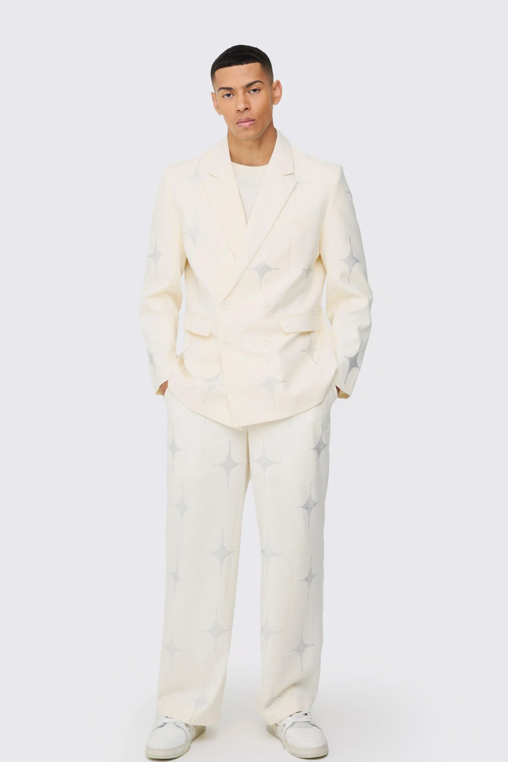 boohooMAN Luxe Rhinestone Embellished Relaxed Fit Suit | UK| Suits & Tailoring