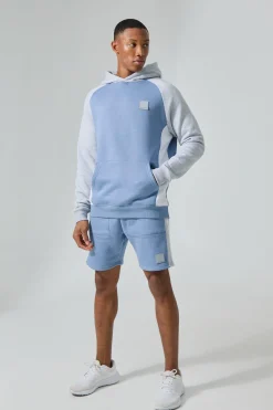 boohooMAN Man Active Colour Block Short Tracksuit | UK| Tracksuits