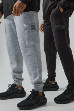boohooMAN Man Active Gym 2 Pack Cargo Joggers | UK| Joggers