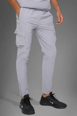 boohooMAN Man Active Gym Technical Tapered Cargo Jogger | UK| Trousers|Joggers