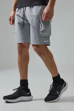 boohooMAN Man Active 5inch Oversized Reflective Cargo Short | UK| Shorts