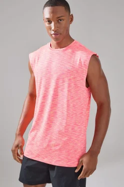 Man Active Lightweight Space Dye Marl Regular Fit Tank | UK^boohooMAN Hot