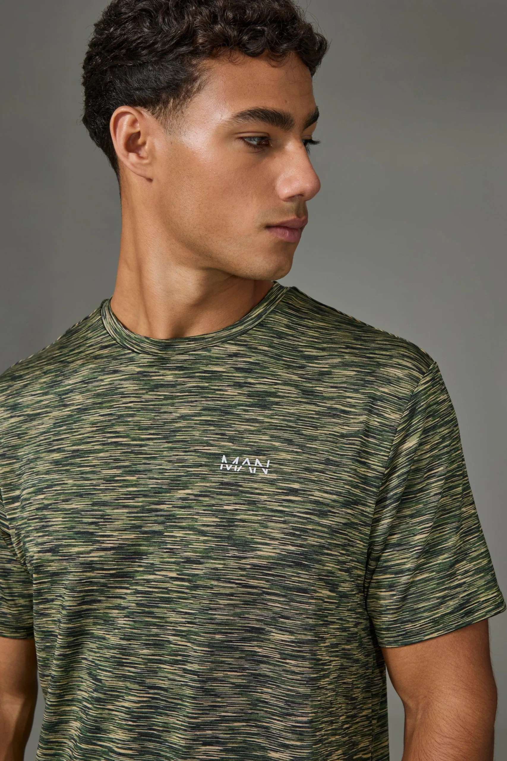 Man Active Lightweight Space Dye Marl Short Sleece T-shirt | UK^boohooMAN Best