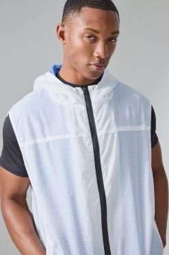 boohooMAN Man Active Mesh Lined Hooded Regular Fit Gilet | UK| Coats & Jackets