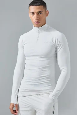 boohooMAN Man Active Muscle Fit 1/4 Zip Top | UK| Hoodies & Sweatshirts