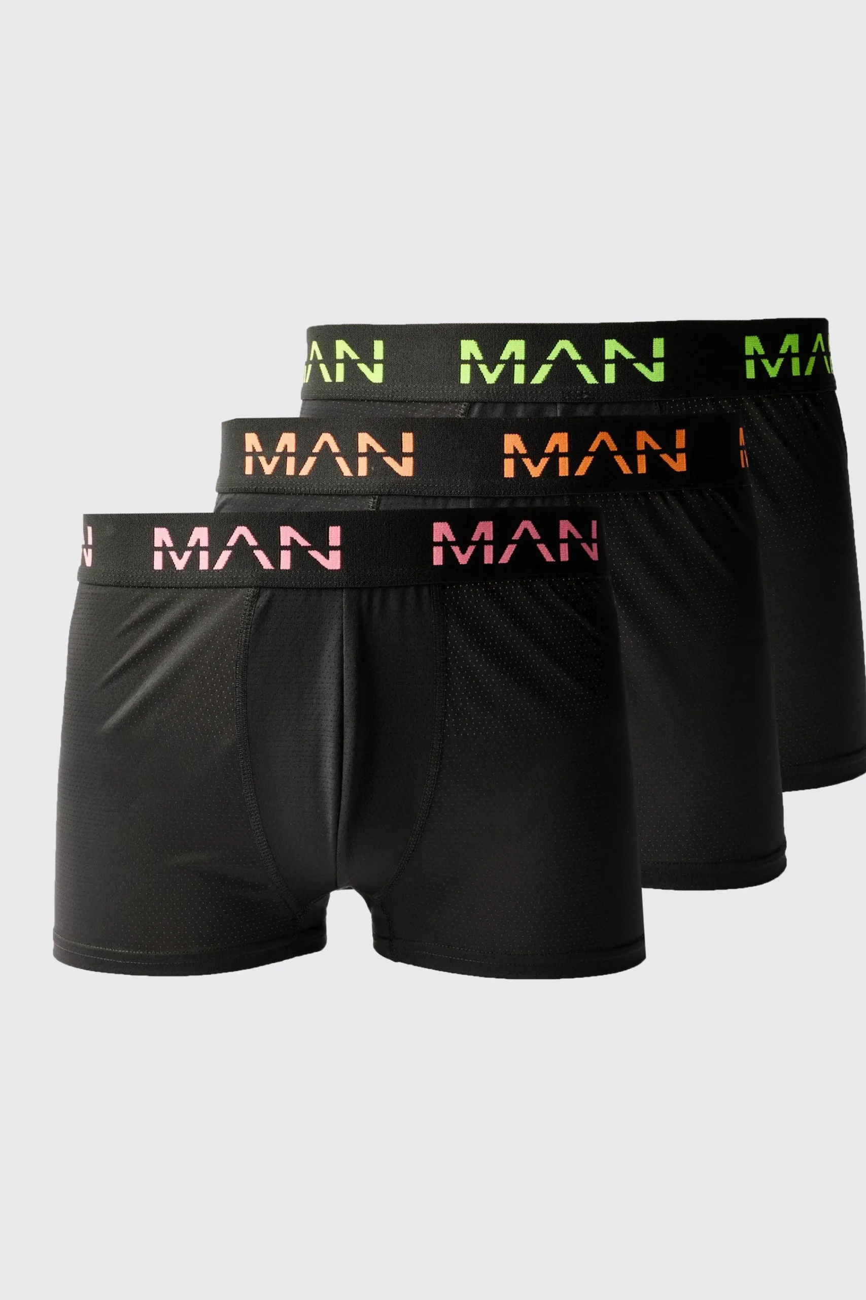 boohooMAN Man Active Performance 3 Pack Boxer Neon Logo | UK| Underwear & Socks|Underwear & Socks
