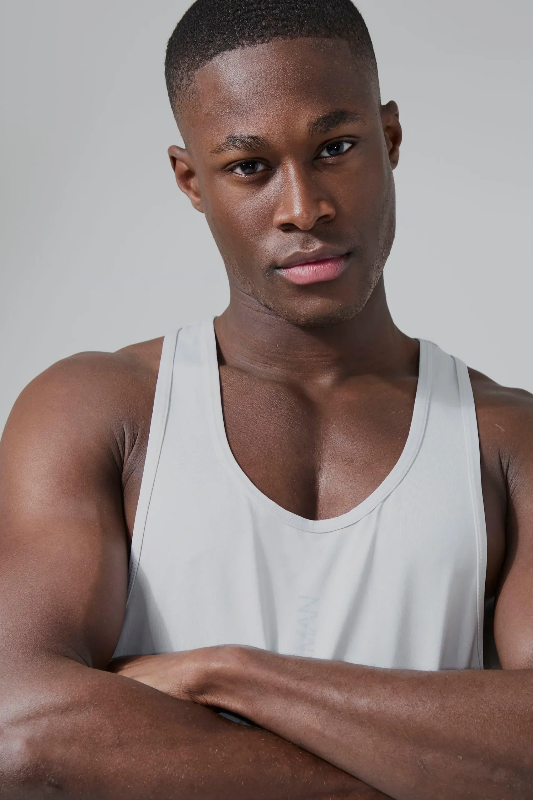 Man Active Poly Reg Fit Racer Vest | UK^boohooMAN New
