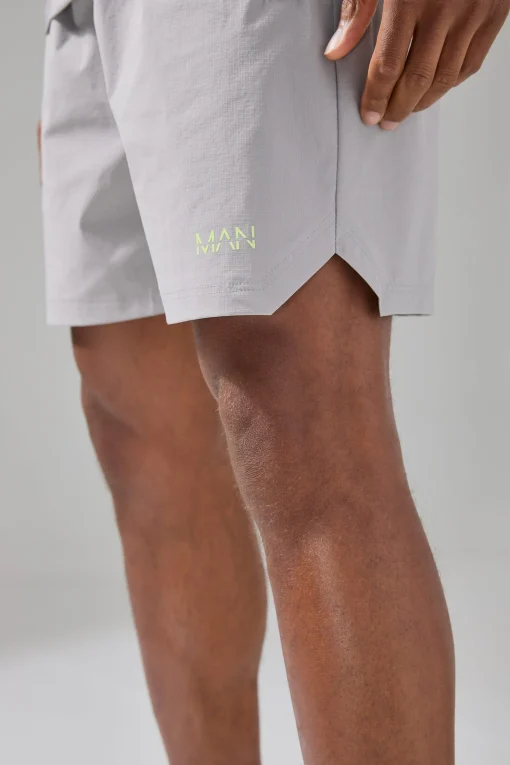 boohooMAN Man Active Ripstop Neon Logo Regular Fit 5inch Short | UK| Shorts
