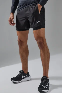 boohooMAN Man Active Stretch Woven 5inch 2in1 Short | UK| Shorts