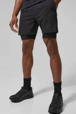 boohooMAN Man Active Training Dept 5inch 2-in-1 Regular Fit Shorts | UK| Shorts