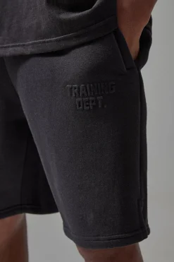 boohooMAN Man Active Training Dept Oversized 5inch Embossed Short | UK| Shorts