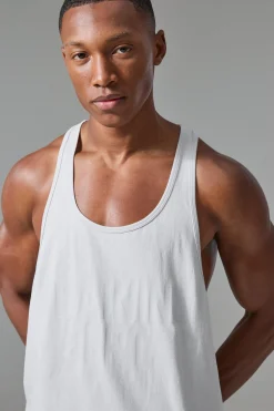 Man Active Training Dept Jersey Reg Fit Stringer Vest | UK^boohooMAN Online