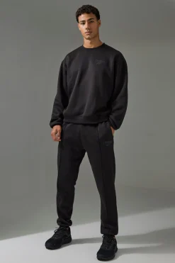 boohooMAN Man Active Training Dept Boxy Sweatshirt & Slim Jogger Tracksuit | UK| Tracksuits