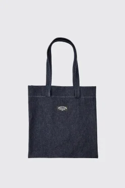 boohooMAN Man Branded Denim Tote Bag | UK| Bags & Wallets