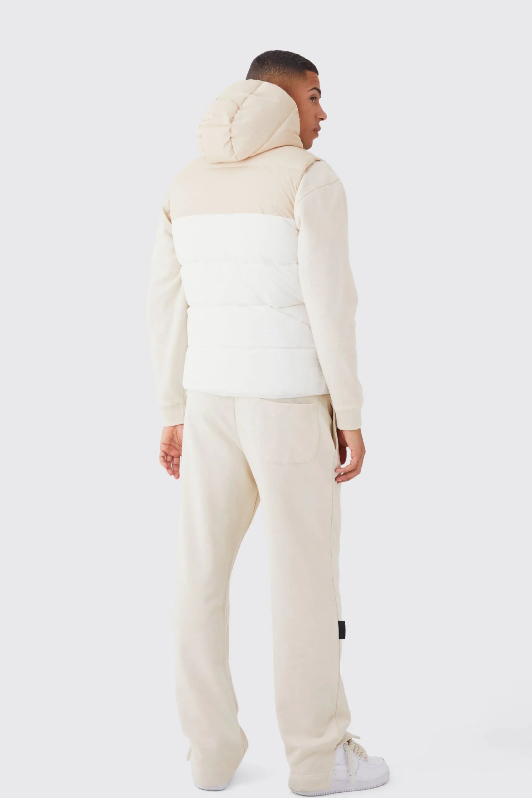 boohooMAN Man Colour Block Quilted Hooded Gilet | UK| Coats & Jackets