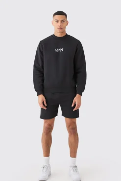 boohooMAN Man Extended Neck Sweatshirt Short Tracksuit | UK| Tracksuits