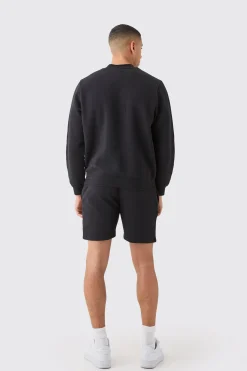 boohooMAN Man Extended Neck Sweatshirt Short Tracksuit | UK| Tracksuits