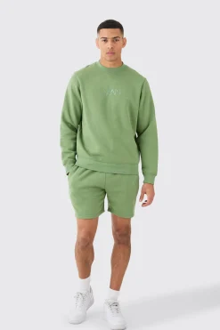 boohooMAN Man Extended Neck Sweatshirt Short Tracksuit | UK| Tracksuits