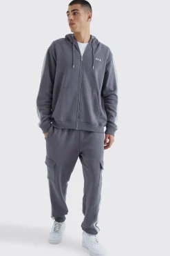 boohooMAN Man Gold Hoodie And Cargo Jogger Set | UK| Tracksuits