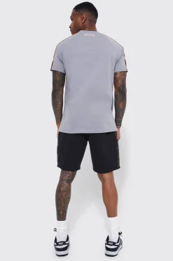 boohooMAN Man Gold Slim Fit Taping Shorts | UK| Shorts