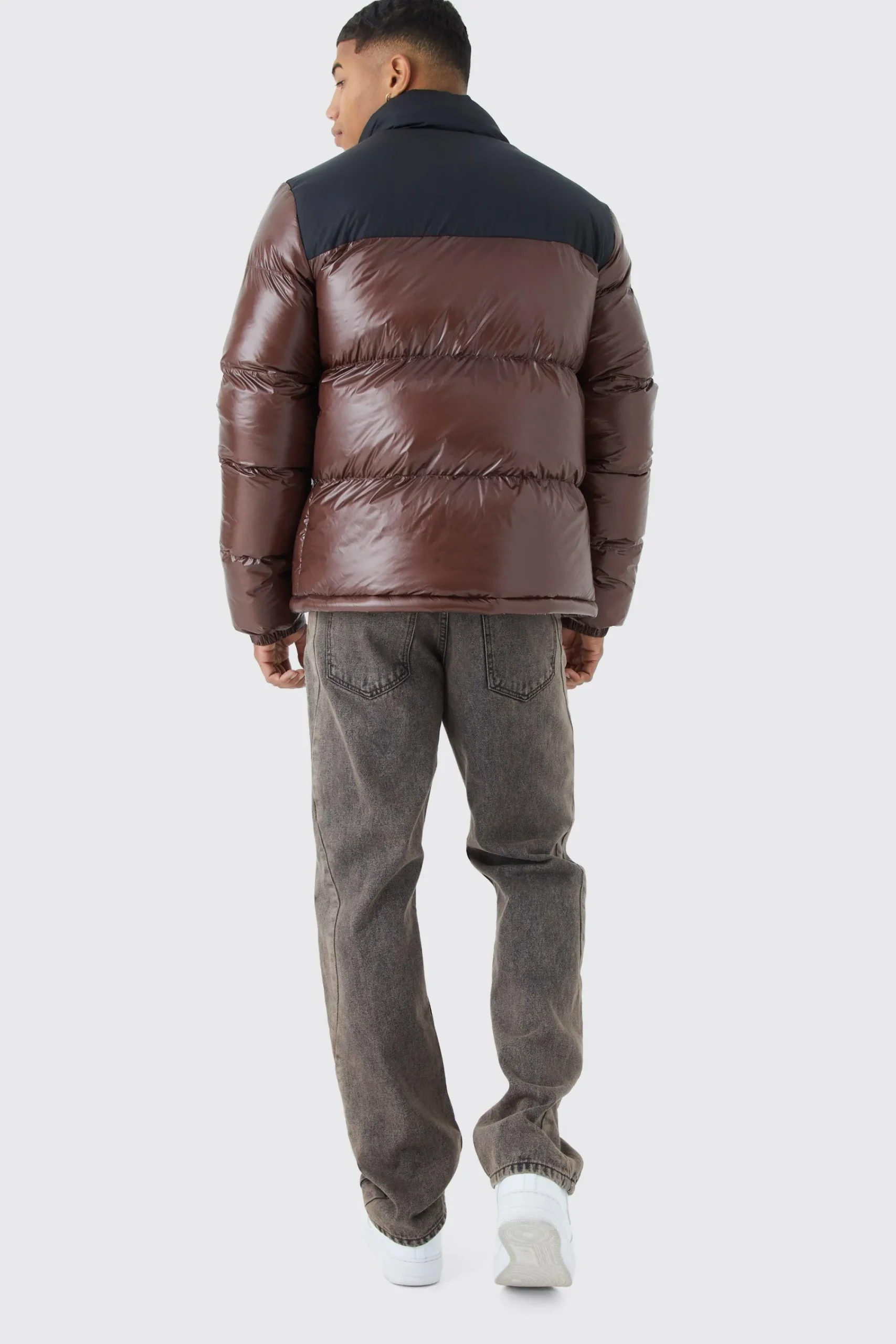 boohooMAN Man High Shine Colour Block Puffer | UK| Coats & Jackets