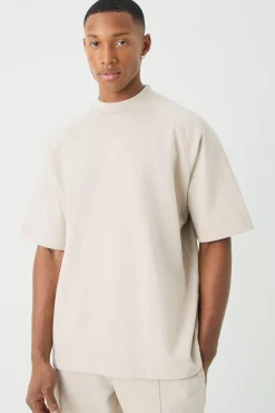 Man Oversized Extended Neck Raglan Heavy Interlock T-shirt | UK^boohooMAN Hot