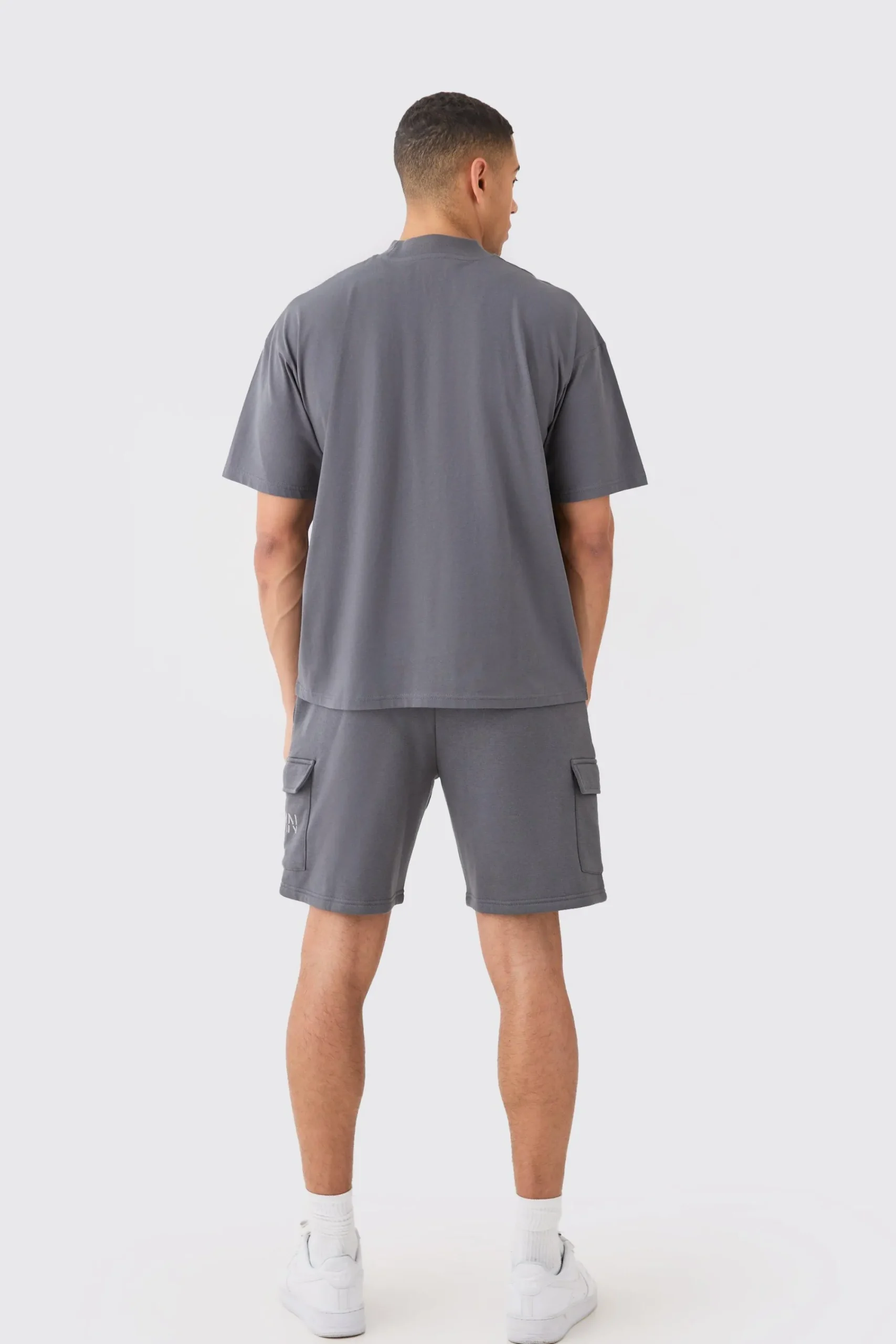 boohooMAN Man Oversized Extended Neck T-shirt And Cargo Short Set | UK| Shorts|Sets & Co-Ords