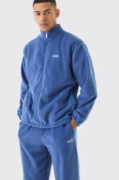 boohooMAN Man Oversized Zip Through Funnel Neck Fleece Tracksuit | UK| Tracksuits