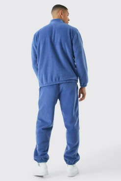 boohooMAN Man Oversized Zip Through Funnel Neck Fleece Tracksuit | UK| Tracksuits