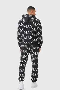 boohooMAN Man Roman All Over Print Hooded Tracksuit | UK| Tracksuits