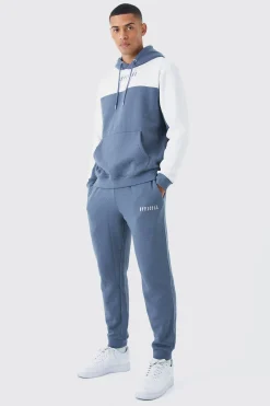boohooMAN Man Roman Colour Block Hooded Tracksuit | UK| Tracksuits