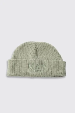 boohooMAN Man Roman Micro Ribbed Beanie | UK| Hats & Caps