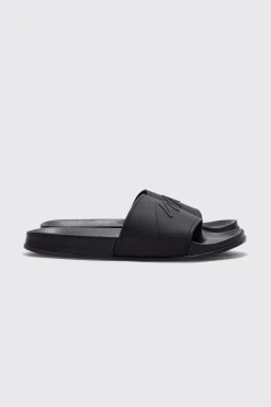 boohooMAN Man Script Slider | UK| Sliders & Slippers