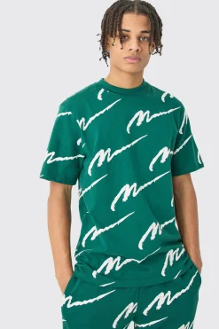 boohooMAN Man Signature All Over Print Tshirt & Jogger Set | UK| Sets & Co-Ords