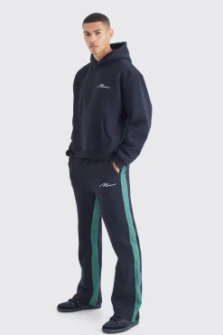 boohooMAN Man Signature Denim Gusset Tracksuit | UK| Tracksuits