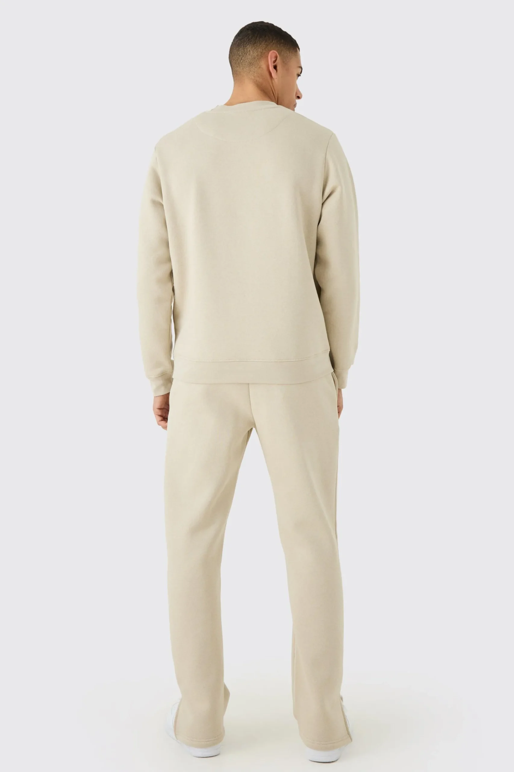 Man Signature Extended Neck Split Hem Sweatshirt Tracksuit | UK^boohooMAN New