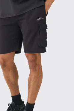 boohooMAN Man Signature Loose Fit Mid Length Cargo Short | UK| Shorts