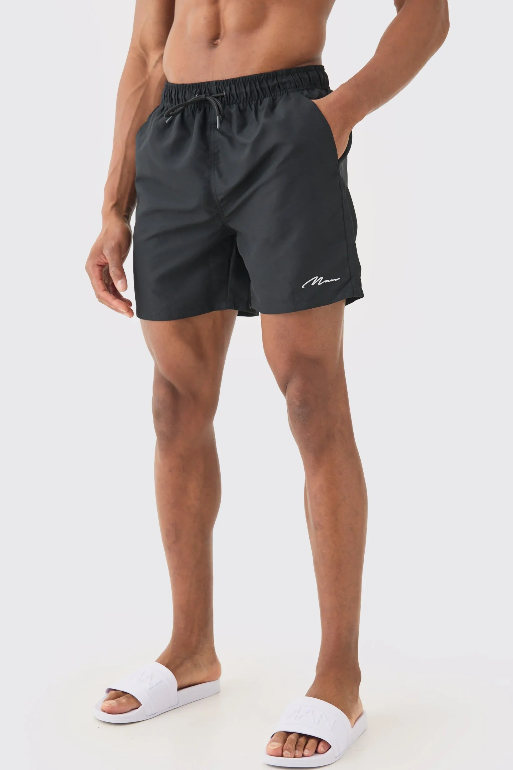 boohooMAN Man Signature Mid Length 2 Pack Swim Short | UK| Shorts