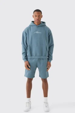 boohooMAN Man Signature Oversized Boxy Loose Short Tracksuit | UK| Tracksuits