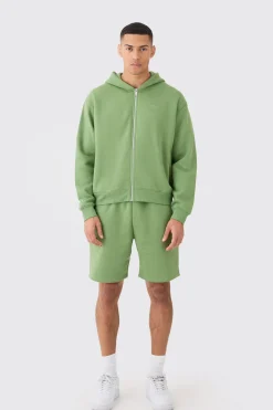 boohooMAN Man Signature Oversized Boxy Zip Thru Short Tracksuit | UK| Tracksuits