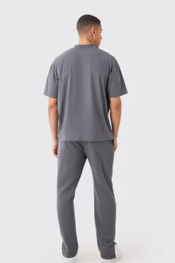 boohooMAN Man Signature Oversized Extended Neck Tshirt And Jogger Set | UK| Sets & Co-Ords